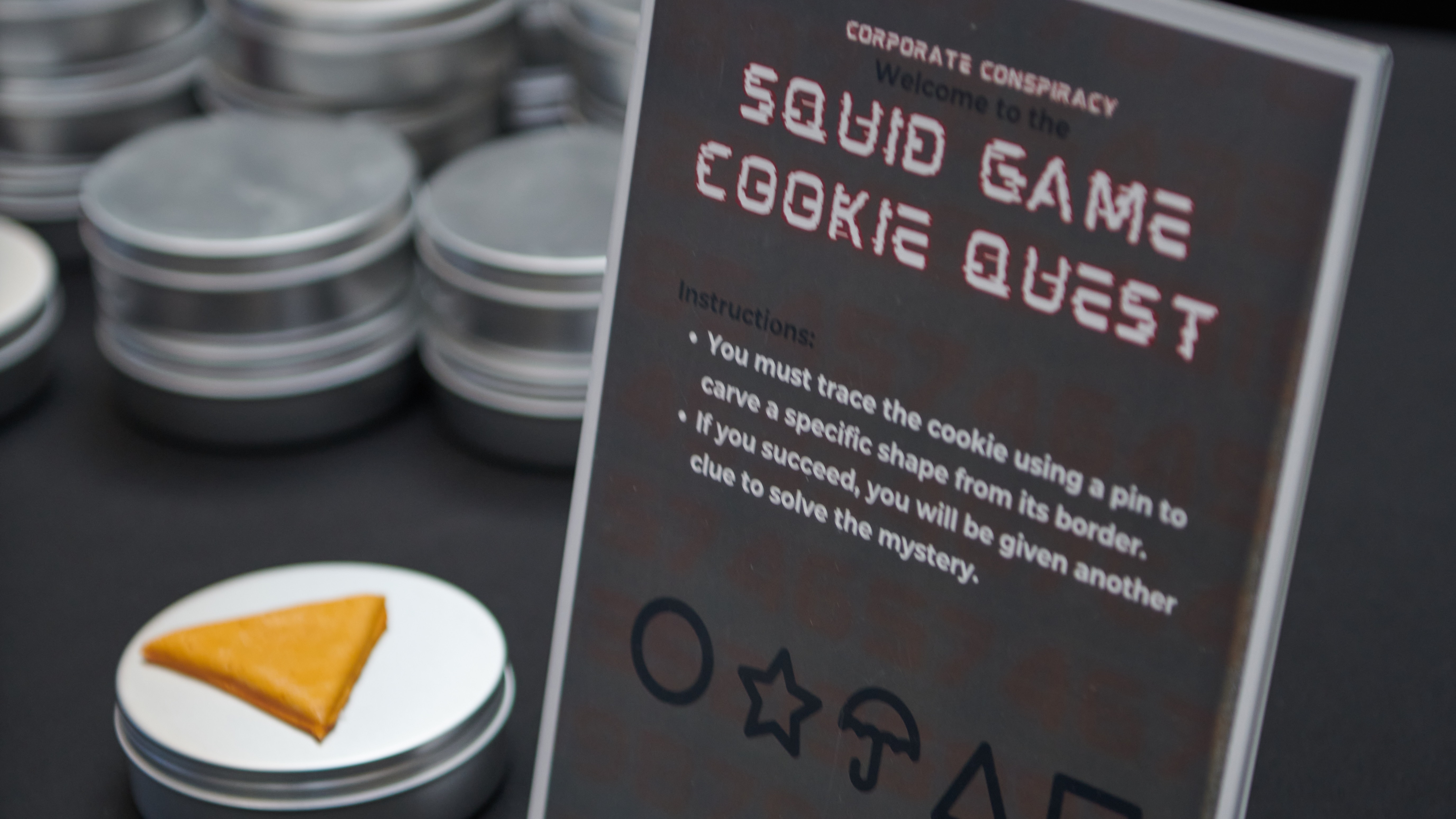 A poster and a cookie called squid game cookie quest