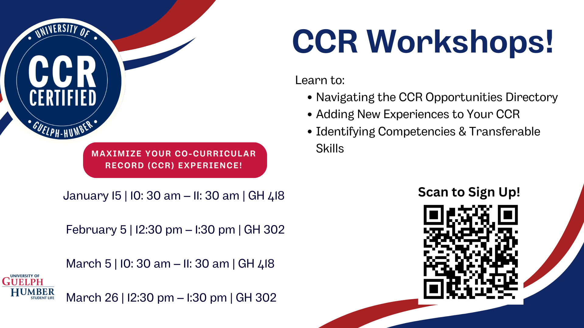 CCR Workshops!