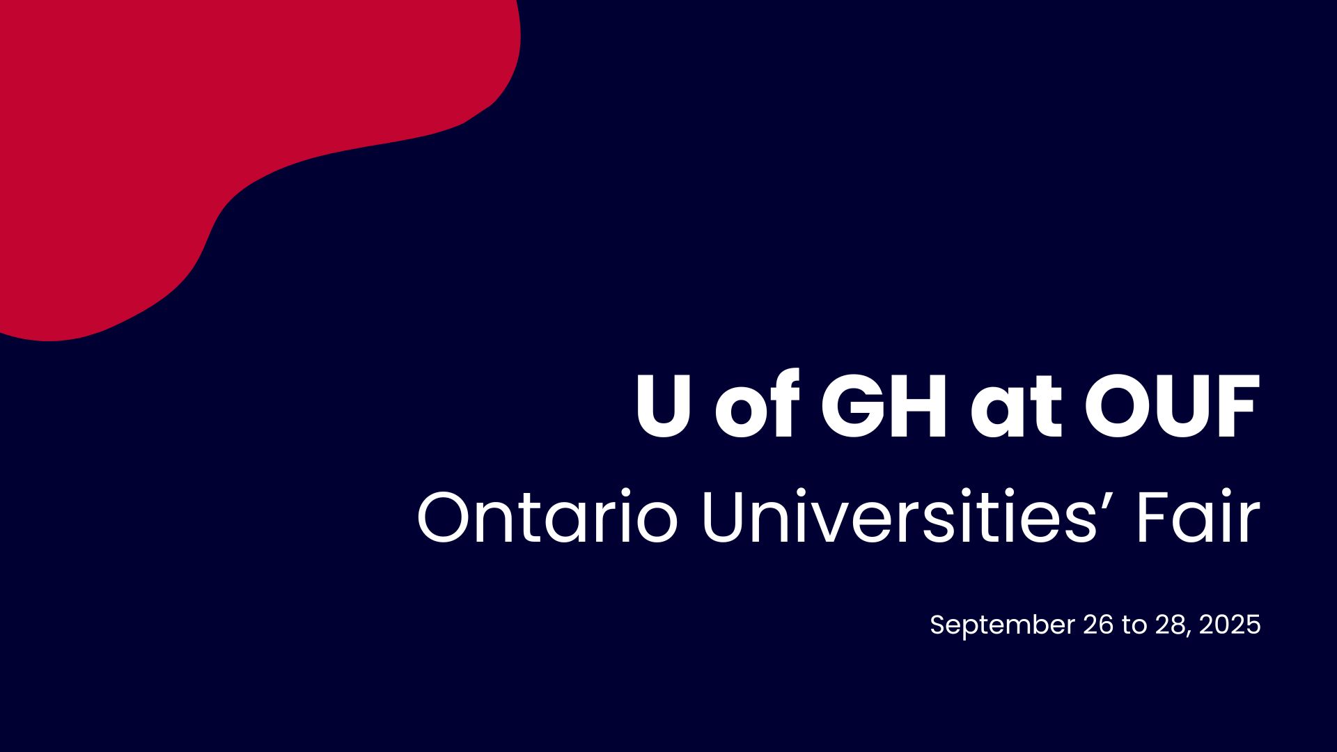 U of GH at OUF promo poster