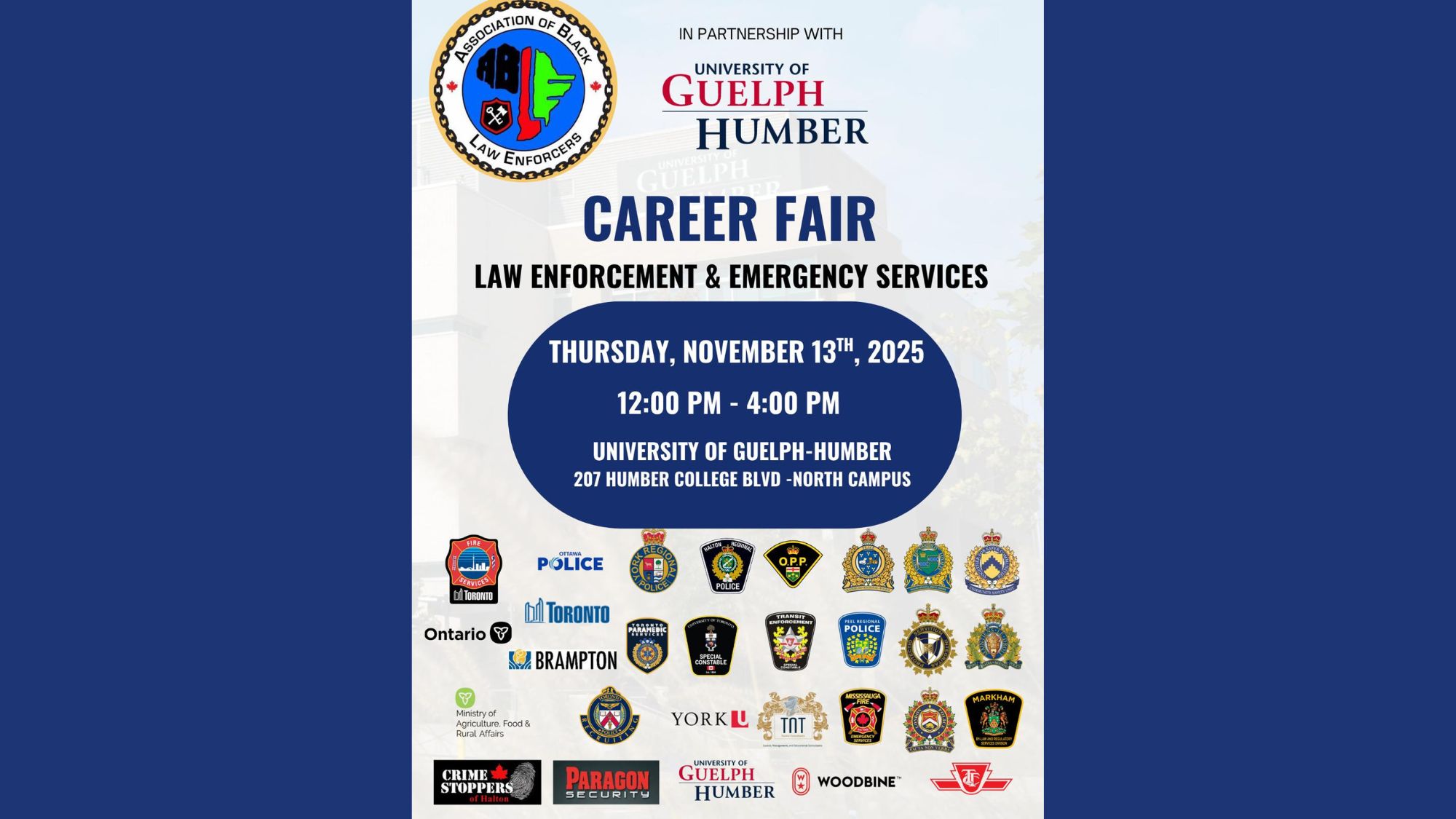 LAW ENFORCEMENT &amp; EMERGENCY SERVICES CAREER FAIR promo poster