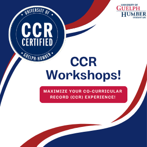CCR poster to promote workshops with the tagline: mazimize your CCR experience!