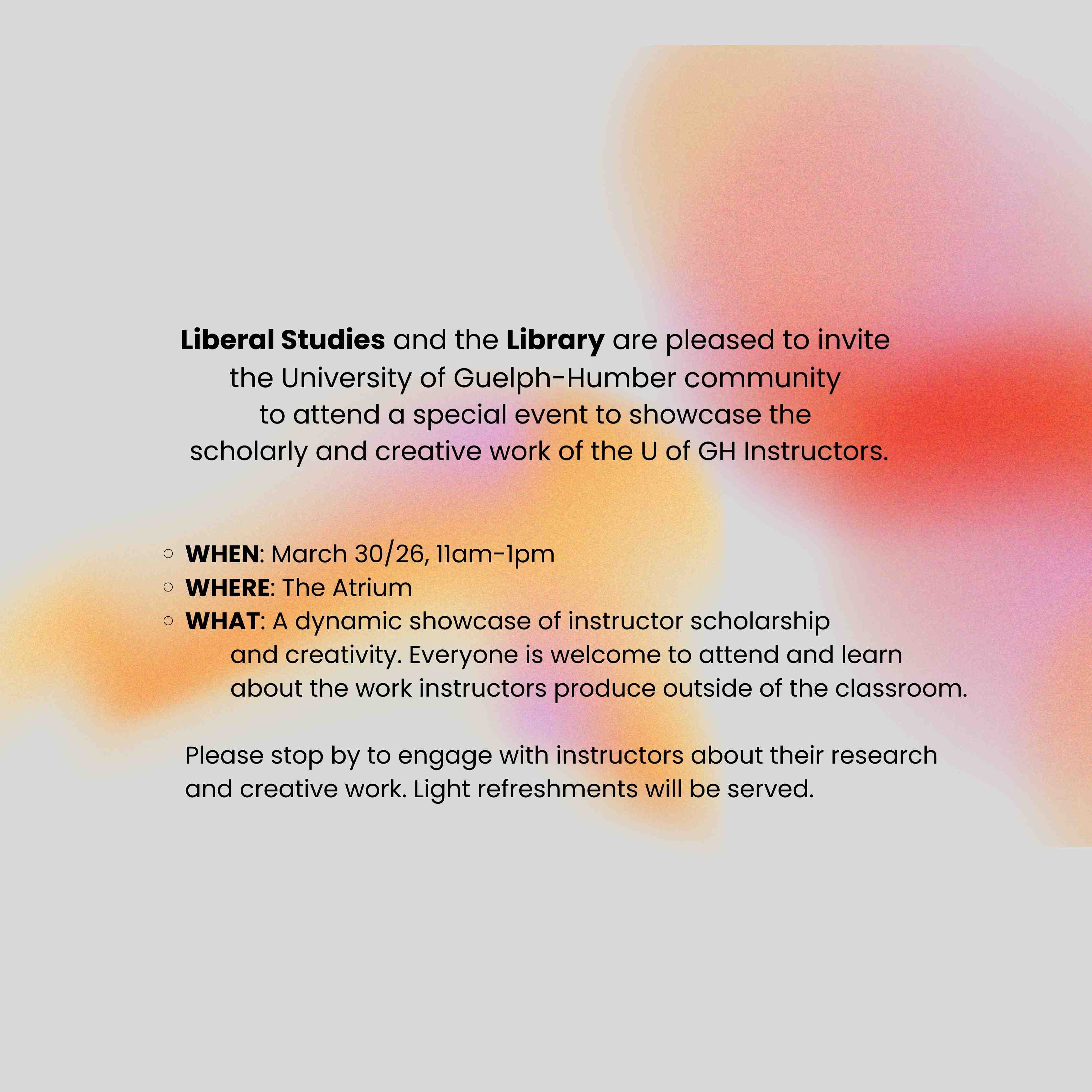 U of GH Instructors - Scholarship &amp; Creativity Celebration promo banner with text