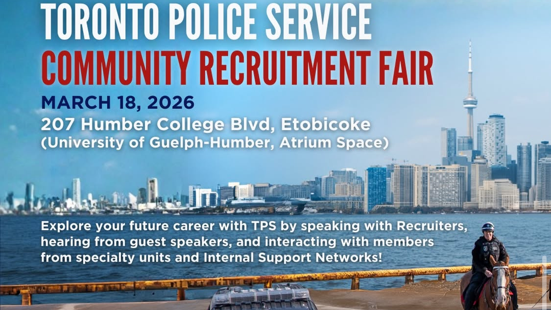 Toronto police service community recruitment fair promo poster