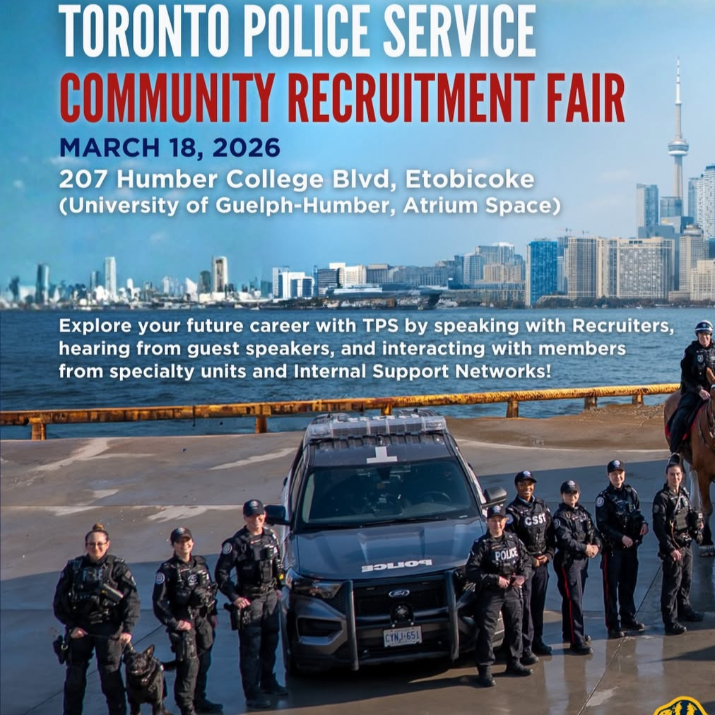 Toronto police service community recruitment fair promo poster