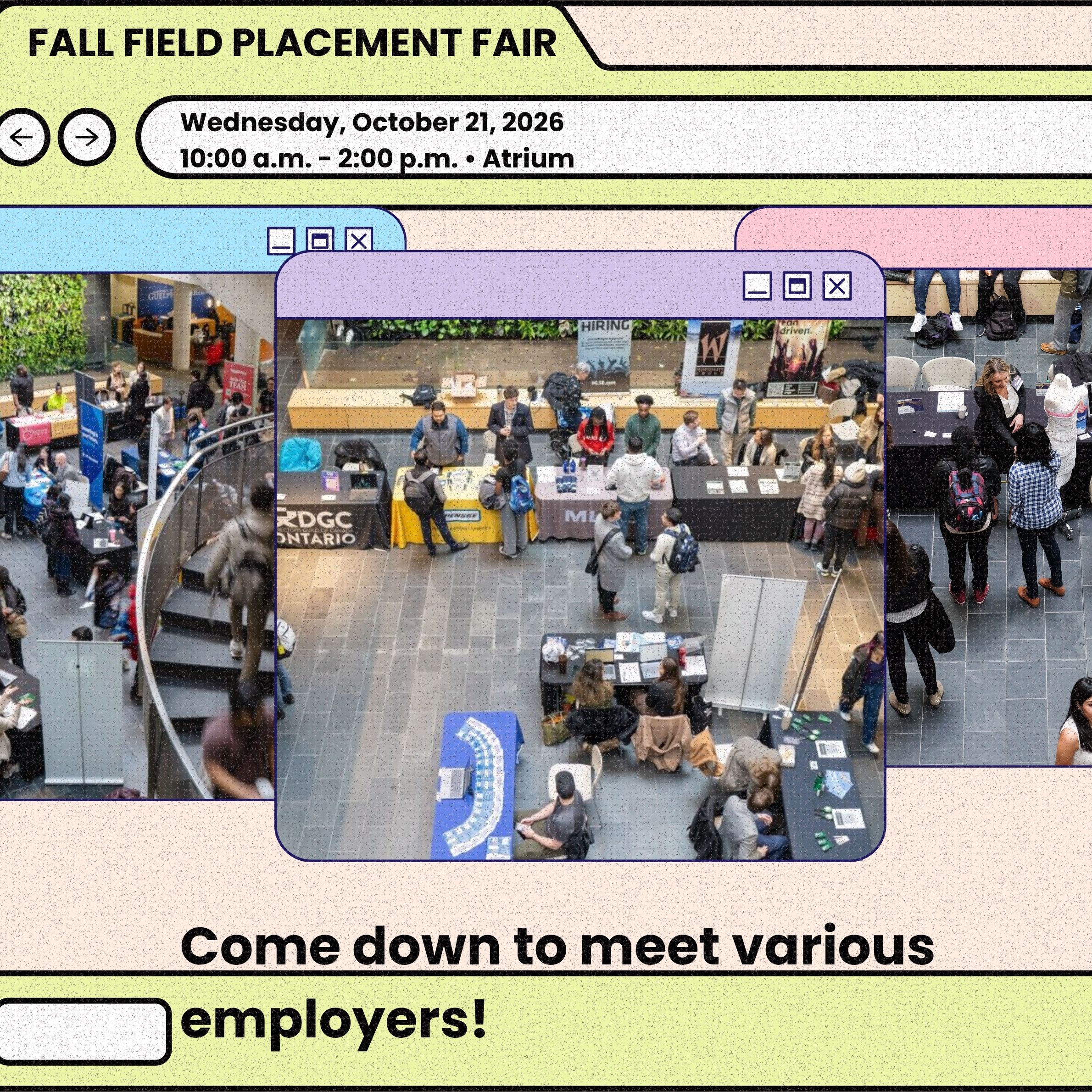 Webpage design showing the fall field placement fair.