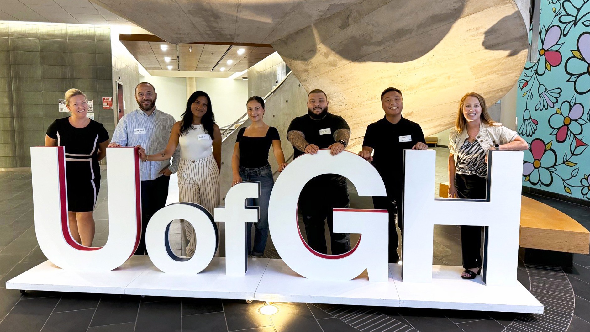 Left to right: Kirsten Knowles, Jonathan Zarb, Razia Gill, Lianna Montanari, Angelo Rotondo, Tommy Ho, Sandra Fazio. Not pictured: Olivia Detmers, Bahaa Elzouki.