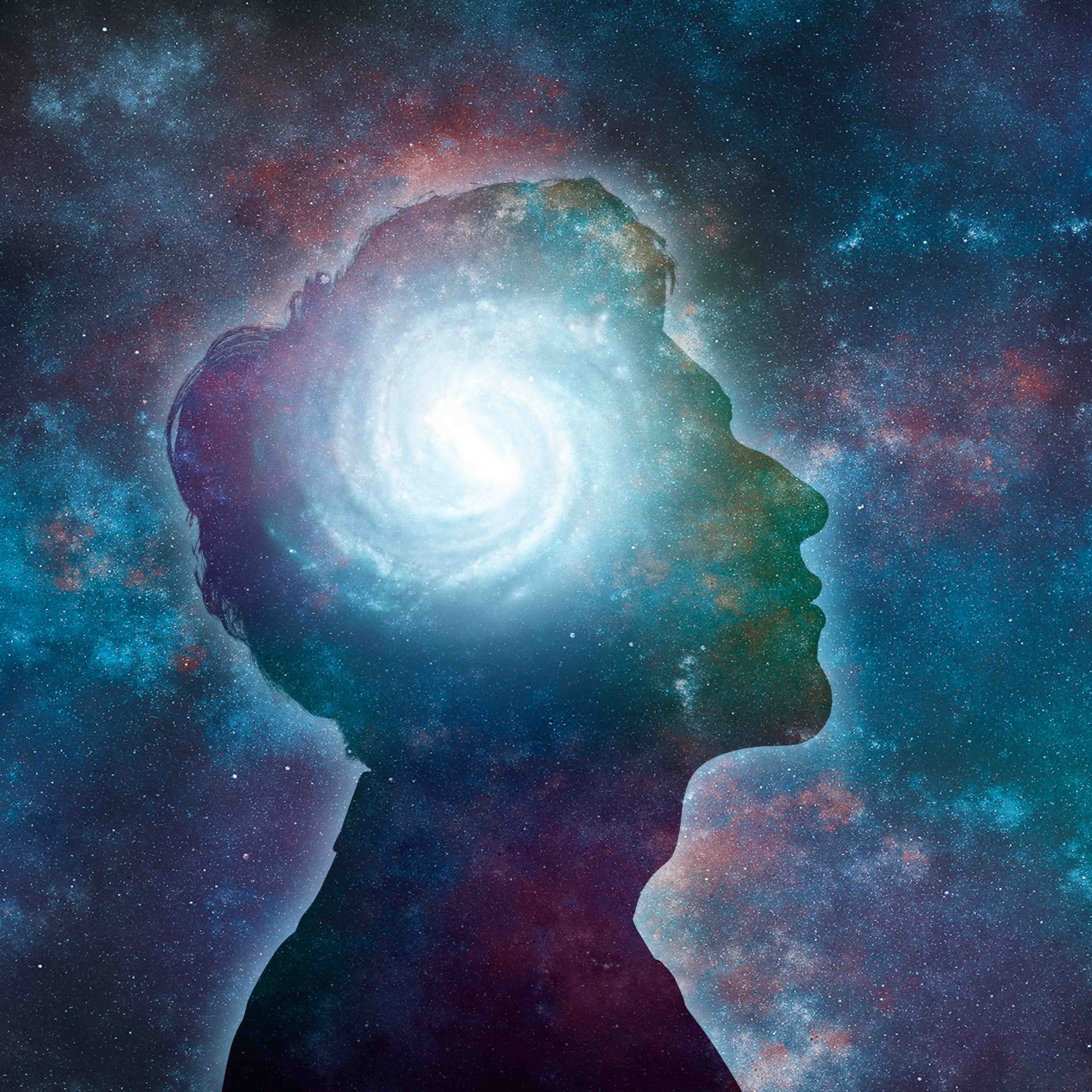 An outline of a head is shown with a swirl inside representing ideas