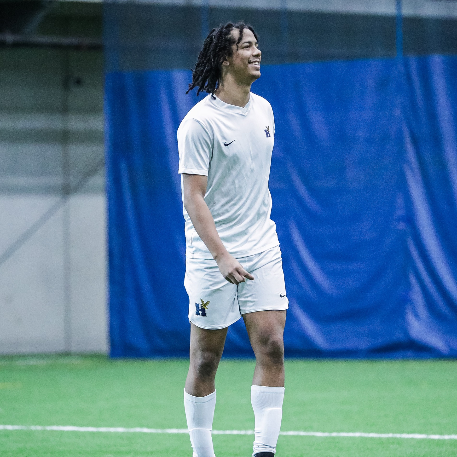 Isaiah Noel plays soccer in his Humber Hawks uniform