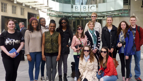 Students in front of BBC.