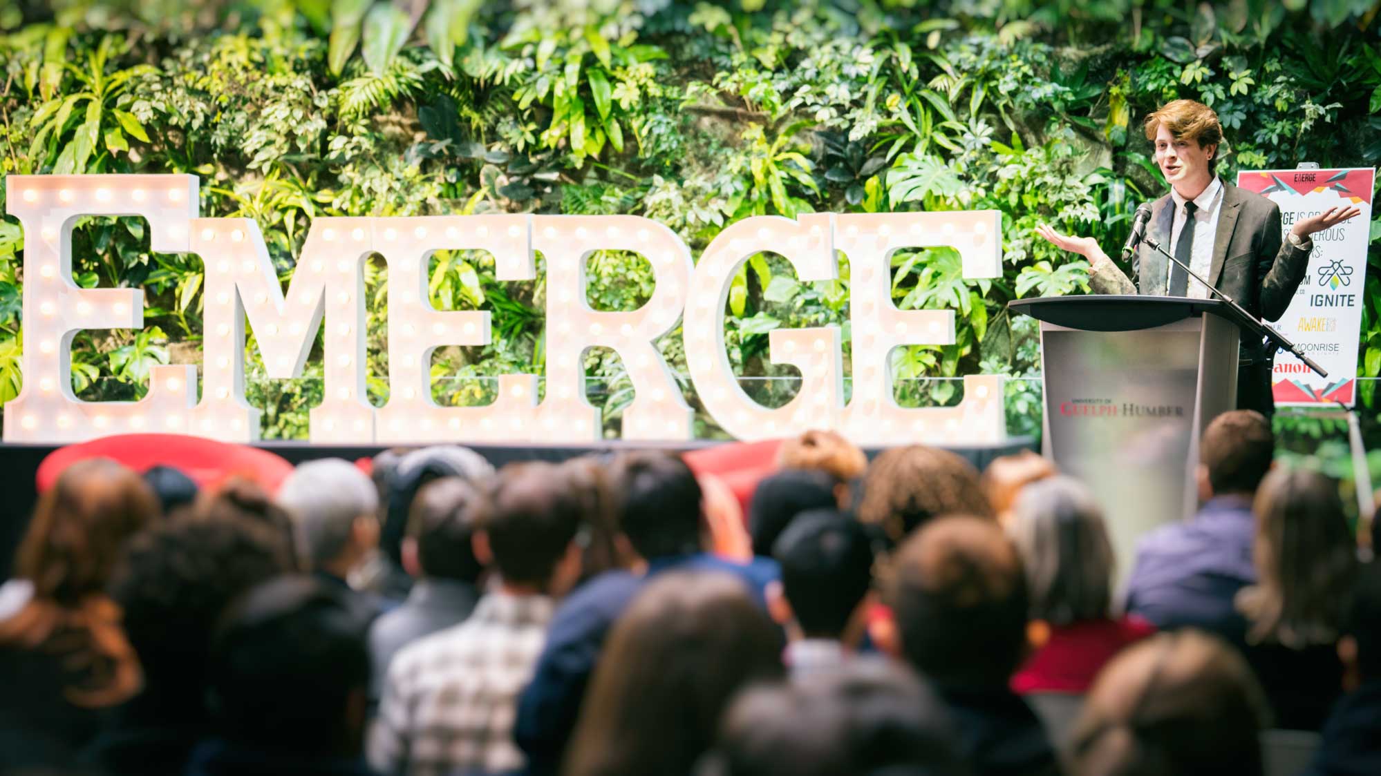 The Emerge Conference host addresses attendees