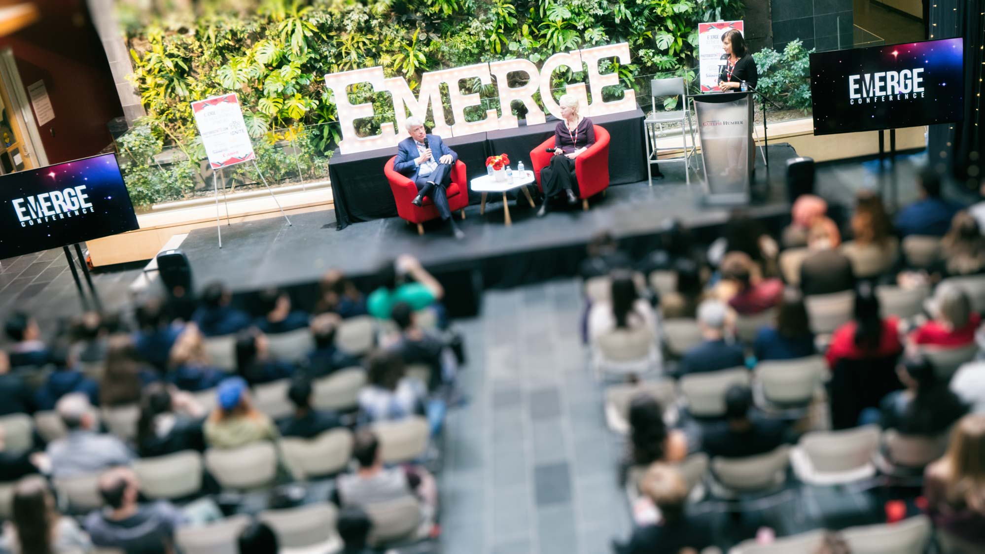 Christopher Waddell, Catherine Wallace and Stephanie Matteis in a keynote panel session.