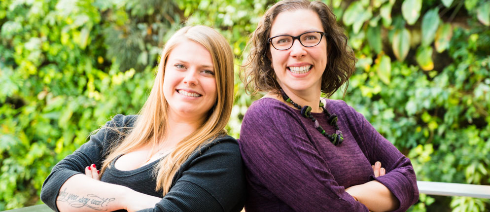 Photo of Lyndsay Macdonald (left) and Carolyn Ferns (right).